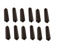 Blessfull Healing Gemstone Black Obsidian Reiki Chakra Pulido 6 cuarzo facetada Medición de equilibrio energético Decoración del hogar Punta de cristal Varita de doble terminación Juego de 12 piezas
