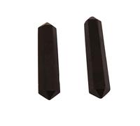 Blessfull Healing Gemstone Black Onyx Crystal Points Wand Varita de doble terminación Reiki Chakra Pulido 6 Varita de cuarzo facetada Equilibrio energético Meditación Decoración del hogar