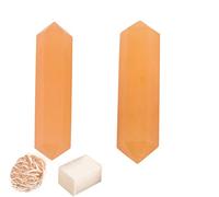 Blessfull Healing Gemstone Calcita amarilla Puntas cristal Varita de doble terminación Reiki Chakra Pulido Varita de cuarzo facetada 6 Equilibrio energético Meditación Con Rose Desert/Clen Selenite