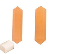 Blessfull Healing Gemstone Calcita amarilla Puntas de cristal doble terminación Reiki Chakra Pulido Varita cuarzo facetada 6 Equilibrio energético Meditación Decoración del hogar Con cubo de selenita