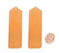 Blessfull Healing Gemstone Calcita amarilla Puntos de un solo cristal Reiki Chakra Pulido 6 Varita de cuarzo facetado Equilibrio de energía Meditación Decoración del hogar con Rose Desert