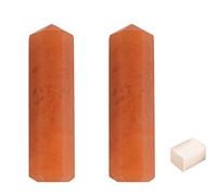 Blessfull Healing Gemstone Cornalina Puntos de cristal único Reiki Chakra Pulido Varita de cuarzo de 6 facetas Equilibrio de energía Meditación Decoración del hogar con cubo de selenita