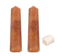 Blessfull Healing Gemstone Cornalina Puntos de cristal único Reiki Chakra Pulido Varita de cuarzo de 6 facetas Equilibrio de energía Meditación Decoración del hogar con cubo de selenita