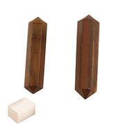 Blessfull Healing Gemstone Eye Eye Tiger Points Varita de doble terminación Reiki Chakra Pulido 6 Varita de cuarzo facetada Equilibrio energético Meditación Decoración del hogar Con cubo de selenita
