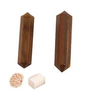 Blessfull Healing Gemstone Eye Eye Tiger Points Varita Varita de doble terminación Reiki Chakra Pulido 6 Varita de cuarzo facetada Equilibrio energético Meditación Con Rose Desert/Clen Selenite