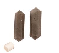 Blessfull Healing Gemstone Grey Aventurine Crystal Points Wand Varita de doble terminación Reiki Chakra Pulido 6 Varita de cuarzo facetada Equilibrio energético Meditación Inicio Con cubo de selenita