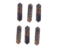 Blessfull Healing Gemstone Sodalita Crystal Points Wand Varita doble terminación Reiki Chakra Pulido 6 Varita de cuarzo facetada Equilibrio energético Meditación Decoración hogar Conjunto de 6 piezas