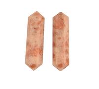 Blessfull Healing Gemstone Sunstone Crystal Points Varita Varita de doble terminación Reiki Chakra Pulido Varita de cuarzo facetada 6 Equilibrio energético Meditación Decoración del hogar