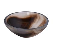 Blessfull Healing Hecha a mano tallada Onyx negro Feng Shui Bowl Generador de energía espiritual Reiki Gift Healing Crystal Charged 2.5 a 2.7 pulgadas aprox.