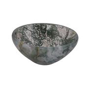 Blessfull Healing Hecha a mano Tallada Piedra de ágata de musgo Feng Shui Tazón Generador de energía espiritual Reiki Regalo Curación Cristal cargado I 3 pulgadas Aprox.