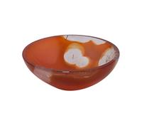 Blessfull Healing Hecha a mano Tallado Piedra de ónix rojo Cuenco de Feng Shui Generador de energía espiritual Reiki Regalo Curación Cristal cargado I 3 pulgadas Aprox.