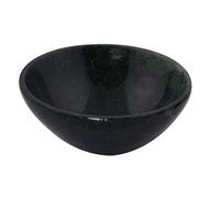 Blessfull Healing Hecho a mano Tallado Piedra de obsidiana negra Feng Shui Bowl Generador de energía espiritual Reiki Gift Healing Crystal Charged I 2 pulgadas Aprox.