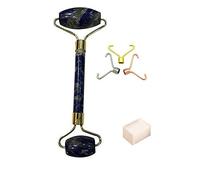 Blessfull Healing Lapis Lazuli Gua Sha SPA Jade Masaje Rodillo Masajeador Ojo Cara Cuello Relajación Facial Herramienta para Adelgazar Con cubo de selenita