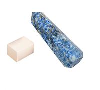 Blessfull Healing Lapis Lazuli Wand Obelisk Jumbo Reiki Crystal Gemstone Generador de energía espiritual Decoración de mesa de equilibrio con cubo de selenita