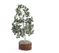 Blessfull Healing Meditación Reiki Sanación espiritual Meditación Decoración de mesa Alambre de plata Verde Aventurina Árbol Feng Shui Regalo Vastu Decoración de mesa Árbol