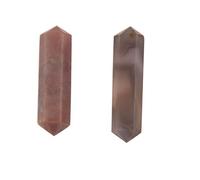 Blessfull Healing Piedra preciosa Ágata gris Punta de cristal Varita Varita de doble terminación Reiki Chakra Pulido Varita de cuarzo facetada 6 Equilibrio energético Meditación Inicio