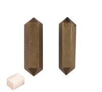Blessfull Healing Piedra preciosa Pirita dorada Puntas cristal doble terminación Reiki Chakra Pulido Varita cuarzo facetada 6 Equilibrio energético Meditación Decoración del hogar Con cubo de selenita