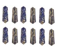 Blessfull Healing Piedras preciosas Lapislázuli Reiki Chakra Pulido cuarzo facetada 6 Equilibrio energético Meditación Decoración del hogar Punta de cristal Varita doble terminación Juego de 12 piezas