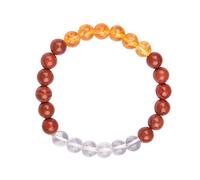 Blessfull Healing Reiki Energized Gemstone 8 mm Cuentas redondas Pulsera de piedra Curación con jaspe rojo, citrino, cuarzo transparente para una buena salud para unisex