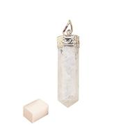 Blessfull Healing Reiki Fe espiritual Energía sanadora 6 caras Luna blanca Piedra Collar Colgante Selenita Cristal de carga