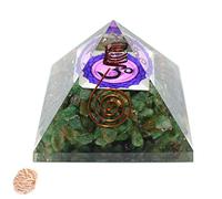 Blessfull Healing Reiki Healing Stone Fen Shui Gift Aventurina verde con lápiz y Om Logo Pyramid Chakra Energy con Rose Desert Selenite