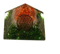 Blessfull Healing Reiki Healing Stone Fen Shui Gift Orange, Crystal, Aventurine Multi Mix con Metal Flower Of Life Pyramid Chakra Energy