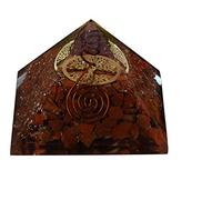 Blessfull Healing Reiki Healing Stone Fen Shui Gift Red Jasper con Metal Tree Of Life y Clear Crystal Pencil Copper Logo Pyramid Chakra Energy