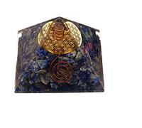 Blessfull Healing Reiki Healing Stone Fen Shui Regalo Lapislázuli con Flower Of Life Matel Logo Pyramid Chakra Energy