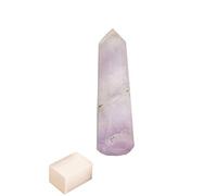 Blessfull Healing Reiki Light Amethyst Healing Crystal Wand Single Point Gemstone Energy Generator Spiritual Stone Balancing Table Decor Con cubo de selenita(1.5 "a 2")