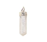 Blessfull Healing Reiki Spiritual Faith Healing Gemstone Energy Colgante de collar de piedra de luna blanca de 6 lados
