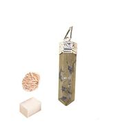 Blessfull Healing Reiki Spiritual Faith Healing Gemstone Reiki Crystal Energy Colgante de collar de piedra de pirita de 6 lados con rose Desert Selenite/Cube Selenite
