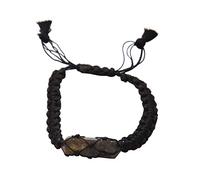 Blessfull Healing Reiki varita de doble punta labradorita piedra ajustable hilo negro pulsera joyería para Unisex