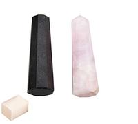 Blessfull Healing Rose Quartz, varita de turmalina negra Obelisco Jumbo Reiki Crystal Gemstone Generador de energía espiritual Decoración de mesa de equilibrio con cubo de selenita