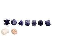 Blessfull Healing Sodalite Pocket Palm Reiki Stones Plantonic Solids Geometry Sagrado Set Tumbled/Merkaba Star Statue Gemstones Con Rose Desert Selenite/Selenite Cube