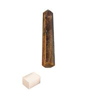 Blessfull Healing Tiger Eye Varita Obelisco Jumbo Reiki Crystal Gemstone Generador de energía espiritual Decoración de mesa de equilibrio con cubo de selenita