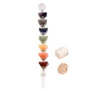 Blessfull Healing Varita de la Pirámide de los Siete Chakras Reiki Healing Varitas de Cristal Gemstone Balancing Feng Shui Spiritual Gift