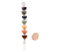 Blessfull Healing Varita de la Pirámide de los Siete Chakras Reiki Healing Varitas de Cristal Gemstone Balancing Feng Shui Spiritual Gift