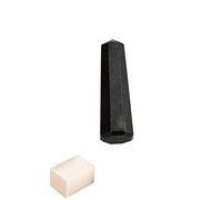 Blessfull Healing Varita de turmalina negra Obelisco Jumbo Reiki Crystal Gemstone Generador de energía espiritual Decoración de mesa de equilibrio con cubo de selenita