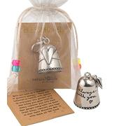 Blessing Bell Friends are Angels, Always with You - Campana plateada para amigos o seres queridos, juego de regalo de campana guardiana orando de buena suerte (miradme)