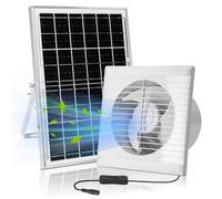 blessny Ventilador de escape alimentado por energía solar, panel solar de 15 W + ventilador de ventilación de 6 pulgadas para invernadero exterior, gallinero, cobertizo, casa de mascotas
