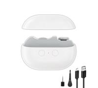 Blessource Cortaúñas eléctrico, cortaúñas eléctrico 2 en 1 y almacenamiento de fragmentos con luz LED con engranajes de dos velocidades para todas las personas (los modelos gris y blanco se envían al