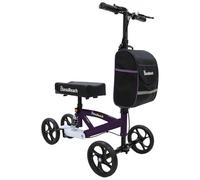 BlessReach Patinete médico de lujo para lesiones de pie, muletas compactas, con doble freno trasero en la rueda y absorción de impactos debajo de la rodillera