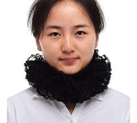 BLESSUME 1 PC Cordón Renacimiento Cuello Volante fruncido Collar (Negro(15,5 ''))