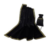 BLESSUME Altar Tarot Mesa Paño Divinidad Wicca Terciopelo Paño con Tarot Bolsa (Negro 1)