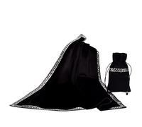 BLESSUME Altar Tarot Mesa Paño Divinidad Wicca Terciopelo Paño con Tarot Bolsa (Negro)