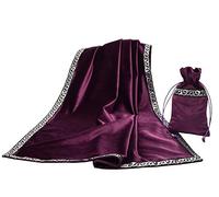 BLESSUME Altar Tarot Mesa Paño Divinidad Wicca Terciopelo Paño con Tarot Bolsa, One Size (Púrpura)