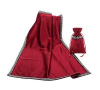 BLESSUME Altar Tarot Mesa Paño Divinidad Wicca Terciopelo Paño con Tarot Bolsa (Rojo)