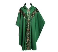 BLESSUME BESSUME Sacerdote Celebrante Casulla católico Iglesia Padre Masa Vestimentas R obe con Bordado (Verde)