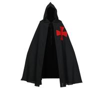 BLESSUME Capa de caballero templario medieval con capucha