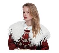 BLESSUME Capa vikinga de piel sintética para mujer, chal gótico de lana sintética para invierno, capa medieval para LARP, Halloween, cosplay, fiesta temática